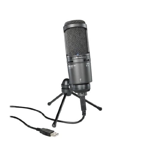 Cover of Audio-Technica AT2020USB+ Cardioid Condenser USB Microphone, With Built-In Headphone Jack & Volume Control, Perfect for Content Creators (Black)