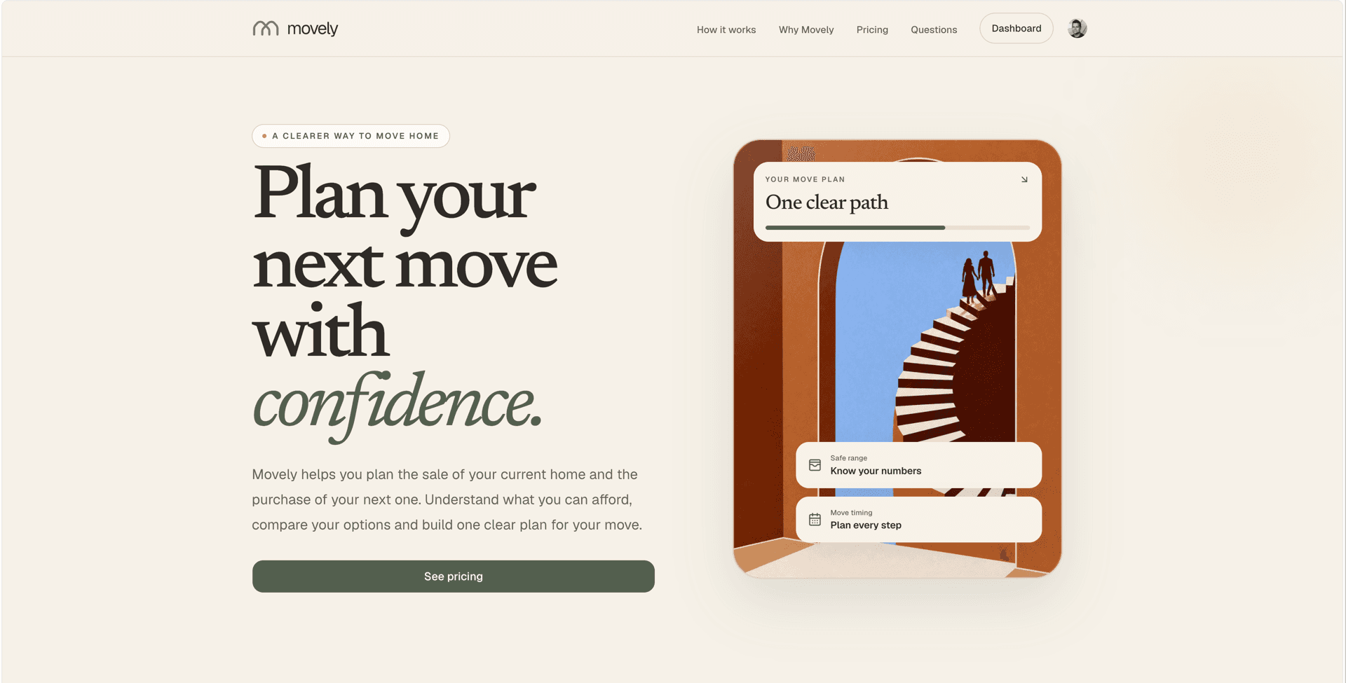 Movely homepage showing a clear move plan for Australian homeowners.